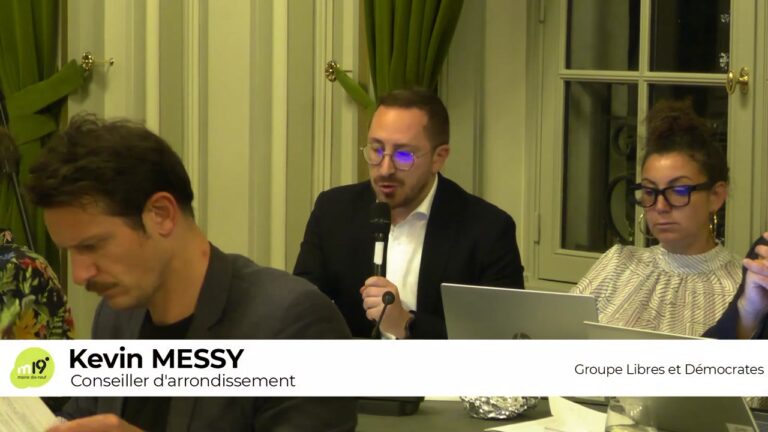 Kevin Messy intervient au conseil du 19e arrondissement — 9 juin 2026